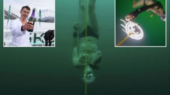 Çeku futet në librin e rekordeve Guiness, zhytet në liqenin e ngrirë të Zvicrës