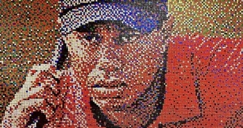 Dashamirësi i golfit krijon portretin e Tiger Woods—i bërë tërësisht nga 25,000 topa Golfi