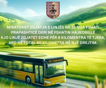 Zgjatet linja 15 e autobusit deri në fshatin Hajkobillë