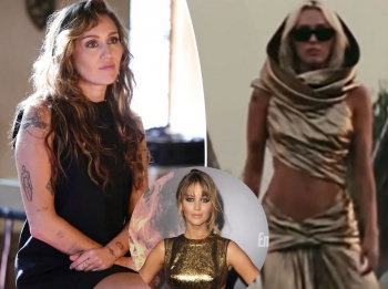 Miley Cyrus mohon se fustani i artë në “Flowers” ishte thumb për Jennifer Lawrence